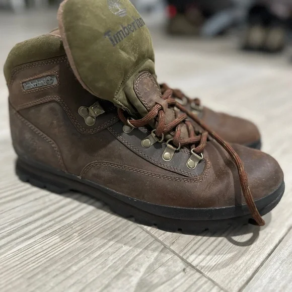 Timberland Hiker Brown 90s Leather Mid Hiking Boots - Picture 2 of 5